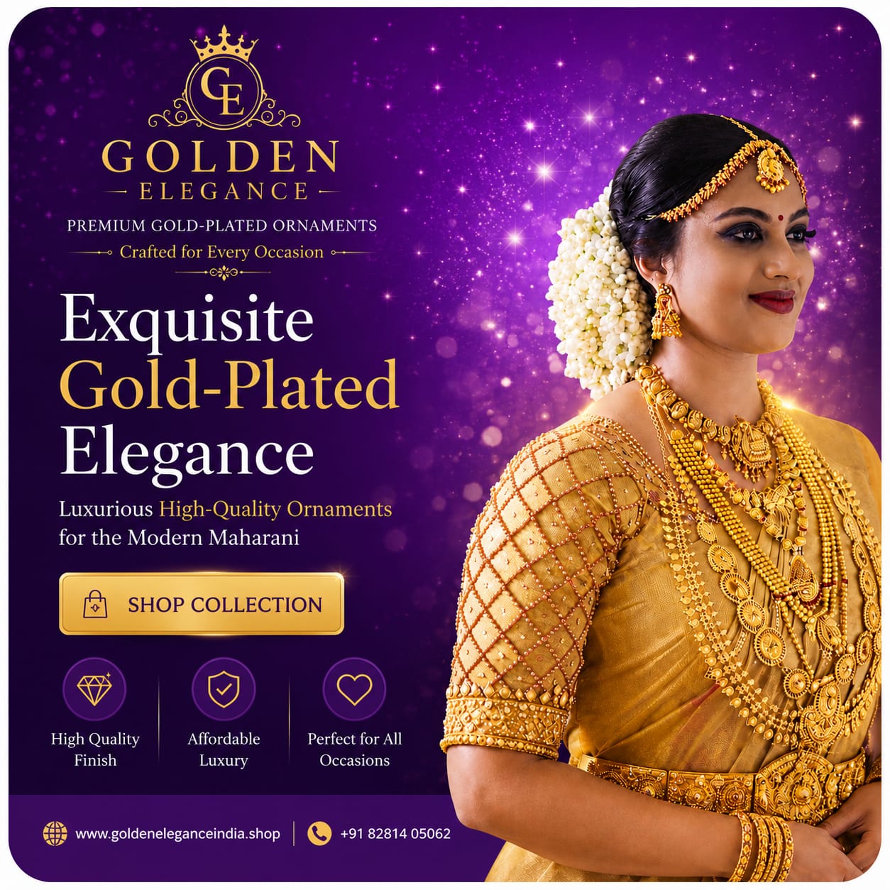 Golden Elegance - Premium Gold-Plated Ornaments